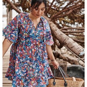 Summersalt The Tie Neck Dress Painted Meadows sz XL